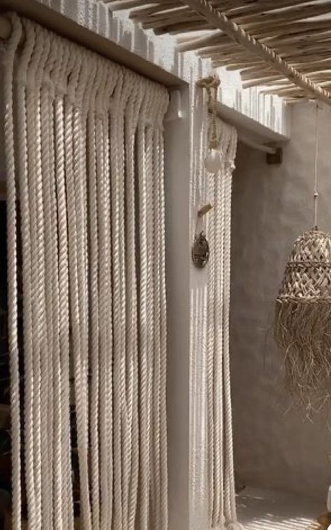 Rope Ideas Decor, Burgundy Bedroom, Rope Curtain, Pool House Designs, Outdoor Toilet, Deco Originale, Master Room, Patio Interior, Beach Bar