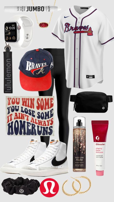 Atlanta Braves Outfit, Braves Game Outfit, Baseball Fits, Braves Game, Teen Trends, Game Outfit, Car Bike, Sports Party, Gameday Outfit