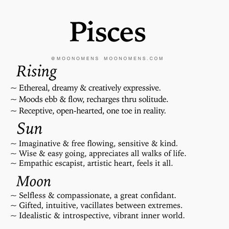 Moon Omens (@moonomens) • Instagram photos and videos Stars Signs, Moon Omens, My Moon Sign, Personality Chart, Moon In Pisces, Pisces Rising, Destiny Number, Capricorn Sun, Aries Sun