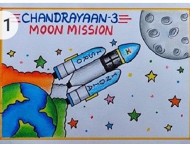 National Space Day Poster, Chandrayan 3 Drawing, Drawing Competition Topics, How To Draw Elsa, Sketches Landscape, Based Drawing, Button Crafts For Kids, Pencil Sketches Landscape, Evil Superman