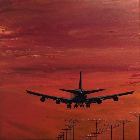 Airplane Painting, Aircraft Painting, Airplane Window, Small Canvas Paintings, Airplane Art, Square Painting, Small Canvas Art, Nature Art Painting, Aviation Art