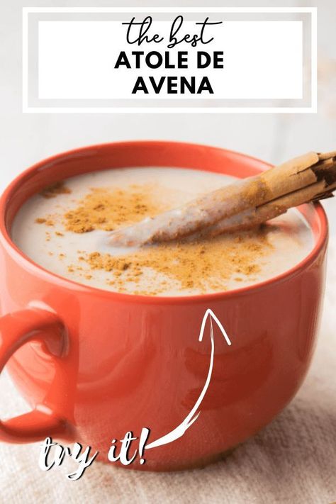 Mexican Avena Recipes, Mexican Oatmeal, Mexican Atole Recipe, Avena Recipe, Oatmeal Drink, Steam Chicken Recipe, Atole Recipe, Traditional Mexican Breakfast, Pressure Cooker Recipes Chicken