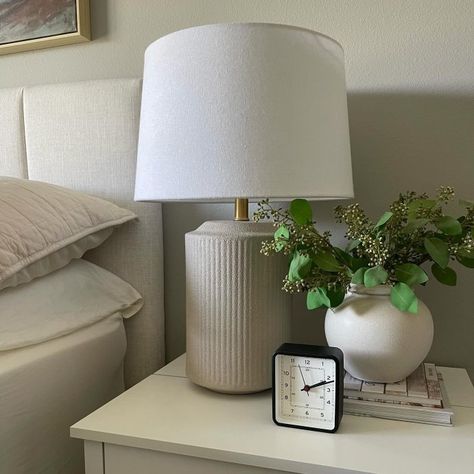 24"x16" Ceramic Assembled Table Lamp White - Threshold™ designed with Studio McGee: Ribbed Design, Dimmable, UL Listed : Target Finds Target Finds, Studio Mcgee, White Table Lamp, Home Design Decor, Bedroom Interior, Table Lamp, Target, House Design, Apartment