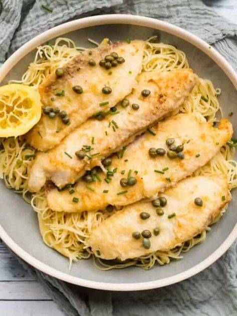 Fish Piccata Recipe Cod Piccata Recipe, Simple Salmon Patties Recipe, Cod Piccata, Fish Piccata, Piccata Recipe, Salmon Patties Recipe, Patties Recipe, Salmon Patties, Sauteed Spinach