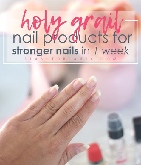 how-to-get-longer-nails-stronger-nails-1-week | Slashed Beauty Grow Long Nails, Longer Nails, Nail Growth Tips, Grow Nails Faster, Stronger Nails, Food Nails, Beauty Hacks Nails, Weak Nails, Damaged Nails