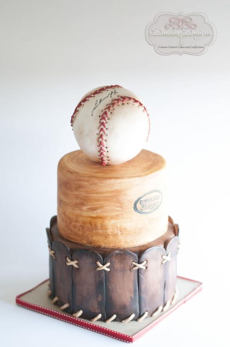 This cake was inspired by the wonderful Alyssa of Cuteology cakes. I made this for my son Ethan’s 8th birthday. The stitches were so much more time consuming than I had expected! :) xxTatiana Gateau Harry Potter, Baseball Cake, Sport Cakes, Baseball Birthday Party, Baseball Party, Baseball Birthday, Crazy Cakes, Cakes For Men, Snacks Für Party