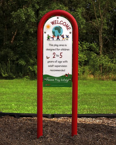 Playground signs allow playground visitors to be fully informed of any rules, hazards, or other crucial information. In fact, many states have signage standards for public playgrounds to keep everyone safe. Daycare Signs Outdoor, Playground Rules, Kids Museum, Community Places, Public Playground, Playground Safety, Commercial Playground Equipment, Childcare Center, Playground Equipment