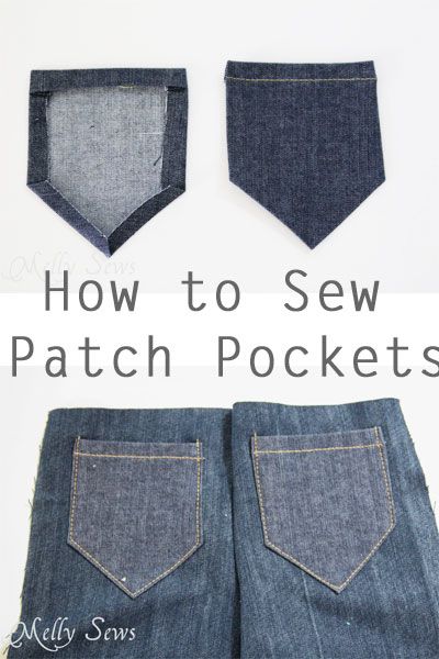 How to sew patch pockets tutorial How To Sew Shirt Pockets, Trouser Pants Pattern, Sewing Pockets, Sewing Pants, Sewing 101, Denim Projects, Denim Pocket, Sewing Class, Sewing Lessons