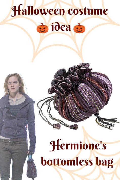 Perfect addition for magical halloween costume - Hermione's bottomless bag form Harry Potter and Deathly Hallows. It's great for halloween party but also as everyday handbag idea for fall. Link to the bag in my bio. Follow for more inspirations! Hermione Bag, Harry Potter And Deathly Hallows, Magical Halloween, Everyday Handbag, Deathly Hallows, Hermione Granger, Hermione, Halloween Ideas, Follow For More