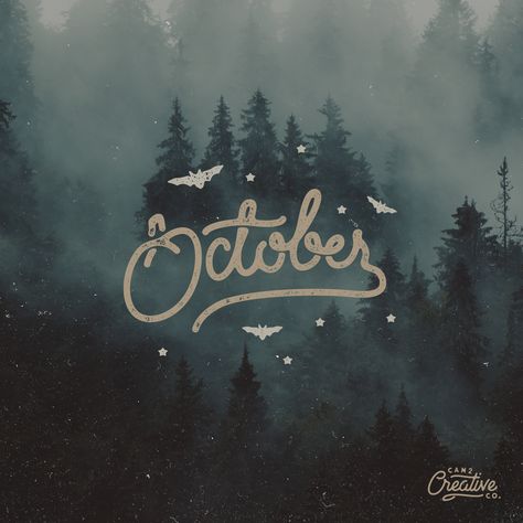 October hand lettering typography by Can2 Creative Company October Typography, Hand Lettering Typography, Creative Company, Hand Lettering, Typography, Neon Signs, Neon, Art