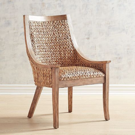 Cinta Wicker Dining Chair with Natural Stonewash Wood | Pier 1 Imports Coastal Dining Chairs, Wicker Dining Chair, Clear Dining Chairs, Dining Chairs Uk, Natural Dining Chairs, Rustic Dining Chairs, Woven Dining Chairs, Wicker Dining Chairs, Rattan Armchair