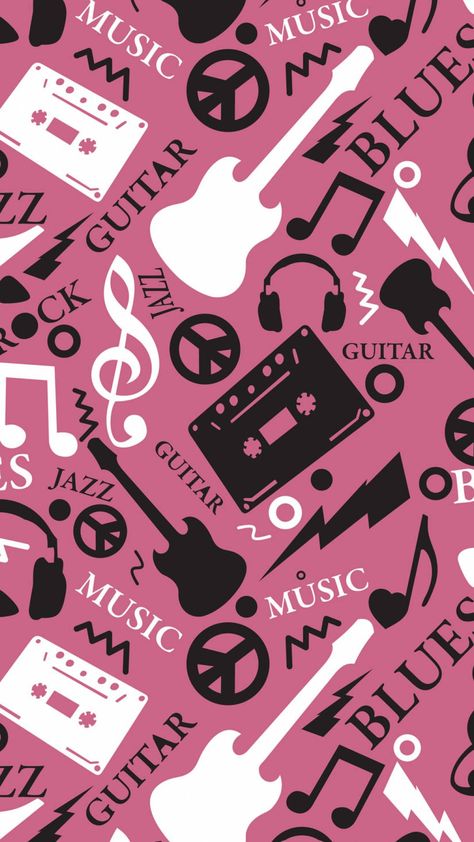 Rock N Roll Wallpaper Iphone, Pink Guitar Wallpaper, Wallpaper Rosa, Pink Guitar, Boss Wallpaper, Fun Wallpaper, Cover Wallpaper, Music Backgrounds, Wallpapers Iphone