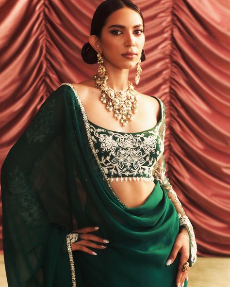 Step into the grandeur of Indian weddings with Seema Thukral’s latest collection, Haseena Dilruba. This collection is an ode to the rich heritage and vibrant traditions of India, beautifully infused into modern silhouettes. Whether you are the bride or a wedding guest, expect to be mesmerised by the timeless elegance and contemporary glamour in sarees, lehengas and more.. Find it on Fabilicious ✨ WhatsApp us on +91 99992 89222 for any queries 🌟Made to Measure 🌟Personal service with VC fo... Saree With Full Sleeves, Saree For Wedding Guest, Green Organza Saree, Organza Sari, Indian Wedding Lehenga, Full Sleeve Blouse, Vacuum Storage, Indian Wedding Wear, Green Saree