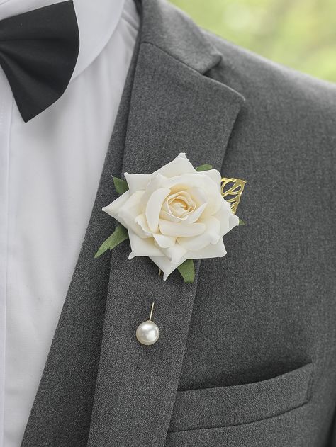 Multicolor  Collar  Polyester   Embellished   Wedding & Event Dance Flowers, Family Flowers, Brooch Diy, Groom Boutonniere, Sophisticated Wedding, Button Holes, Micro Wedding, Flower Decor, Stylish Wedding