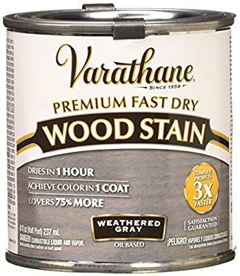 Rust-Oleum 269398 Wood Stain, Weathered Gray - - Amazon.com Blue Wood Stain, Varathane Stain, Interior Wood Stain, Weathered Grey Stain, Sage Oil, Mineral Spirits, Rust Oleum, Grey Stain, Gel Stain