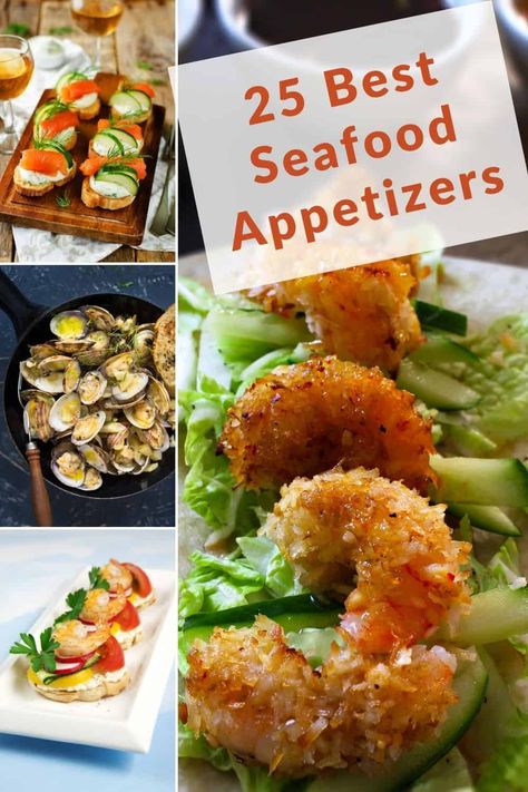 Seafood Tapas Ideas, Sea Food Buffet Ideas, Seafood Appetizers For Party, Shrimp Wedding Appetizers, Sea Food Appetizers, Seafood Christmas Appetizers, Mini Seafood Appetizers, Best Seafood Appetizers, Seafood Finger Foods For Party