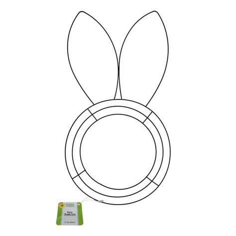 View Floral Garden Bunny Shaped Metal Wreath Frame, Easter Craft, Wire Wreath, Bunny Wreath, Dollar Tree Store, Easter Time, Easter Shopping, Easter Wreath, Wreath Forms