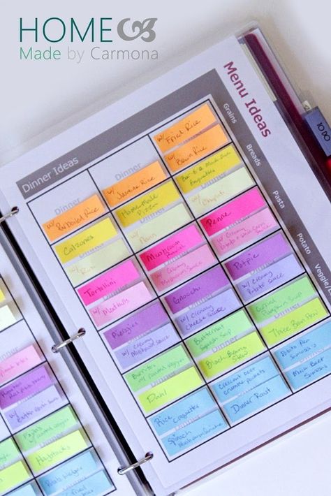 Eliminate dinnertime stress and put together a menu planner. | 37 Insanely Clever Organization Tips To Make Your Family's Lives Easier Office Desk Organization, Planer Organisation, Journal Guide, Clever Organizer, Menu Planner, Organisation Hacks, Menu Planners, Budget Planer, Home Management