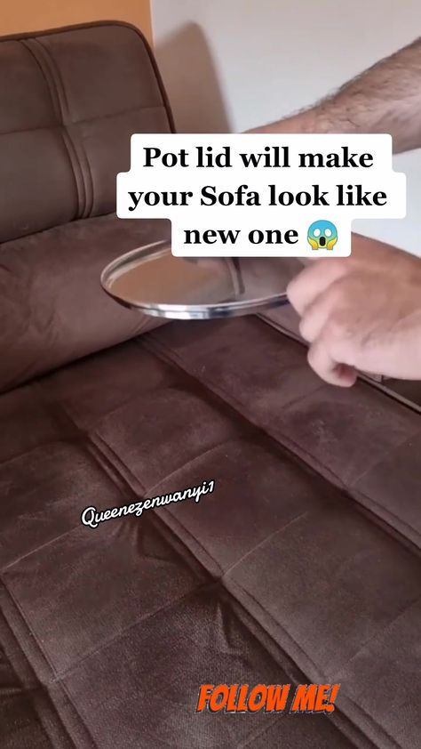 Spot Clean Couch, Cleaning Couch Fabric With Pot Lid, How To Clean Couch With Pot Lid, Pot Lid Cleaning Hack, Cleaning Sofa With Pot Lid, Clean Sofa With Pot Lid, How To Freshen Up A Couch, Couch Cleaning Hacks Pot Lid, Clean Couch With Pot Lid