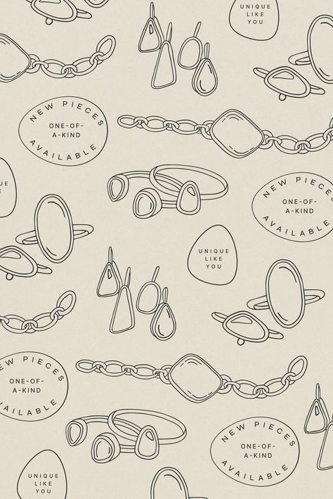 jewellery print - jewellery iconography - illustrations - line drawings - ring drawing - bracelet drawing - necklace Art Tools Illustration, Bracelet Drawing, Ring Drawing, Jewel Drawing, Branding Identity Inspiration, Necklace Drawing, Bullet Journal Ideas Templates, Identity Design Inspiration, Jewelry Illustration