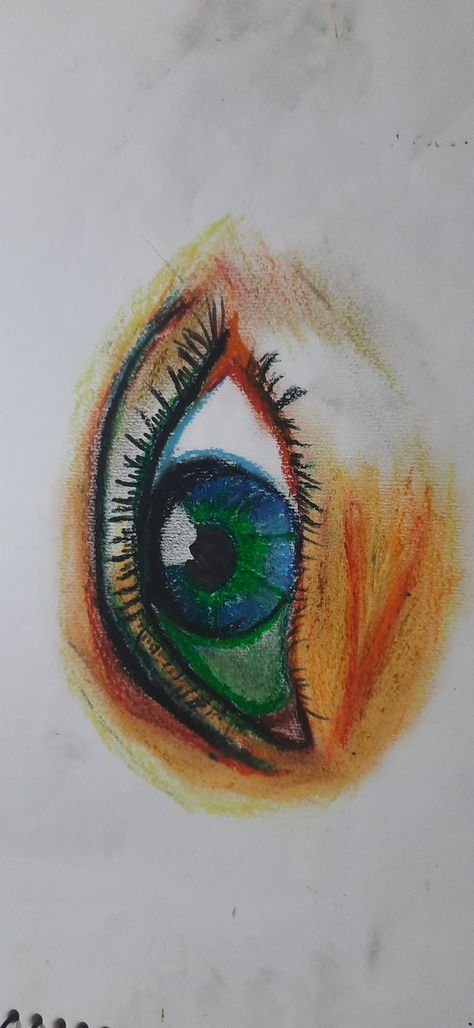 Crayon is used Crayon Sketches, Pencil Crayon Drawing, Drawing Eye, Crayon Drawings, Draw Ideas, Eye Sketch, Wax Crayons, Pencil Drawings Easy, Crayon Art