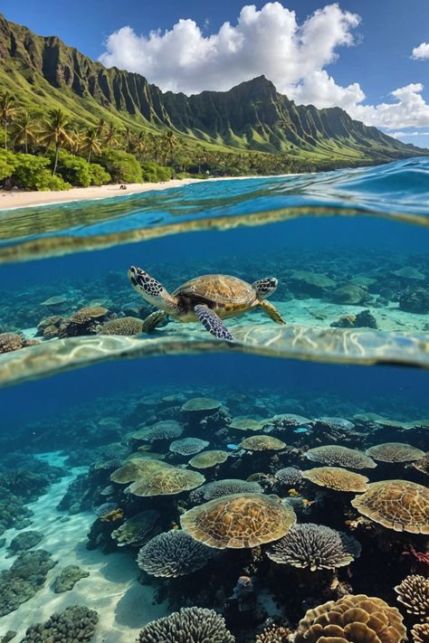 🌊 Paradise Preserved: Marine Conservation Efforts in Hawaii 🐢 Conservation Aesthetic, Ocean Biome, Mountain Ecosystem, Marine Species, Marine Photography, Hawaii Activities, Ocean Habitat, Ocean Ecosystem, Sustainable Fishing