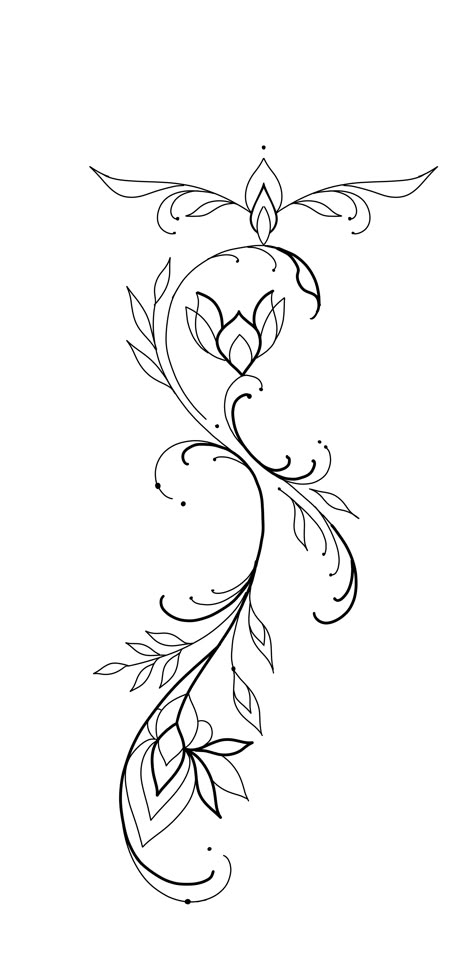 Lotus Flower Vine Tattoo, Flowers And Vines Drawing, Flower Vines Drawings, Floral Vine Drawing, 123 Tattoo, Shoulder Tattoo Female, Tattoo Ideas Female Stencil, Moon And Flower Tattoo, Female Arm Tattoos