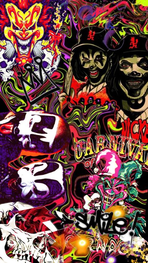 #insaneclownposse #halloween Juggalo Aesthetic, Icp Wallpapers, Icp Juggalo, Juggalo Family, Aesthetic Horror, Clown Pics, Background Halloween, Clown Posse, Insane Clown Posse