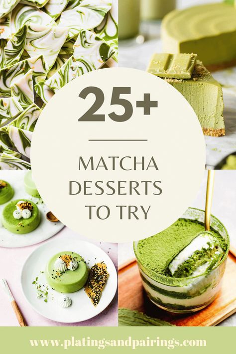 Matcha has an earthy, slightly sweet flavor and vibrant color, which makes it perfect for desserts. Here are 25+ delicious matcha dessert recipes to try out at home! Most Pinned Recipes On Pinterest, Matcha Dessert Recipes, Green Tea Cupcakes, Matcha Brownies, Matcha Pudding, Matcha White Chocolate, Sweet Matcha, Matcha Cheesecake, Gluten Free Graham Crackers