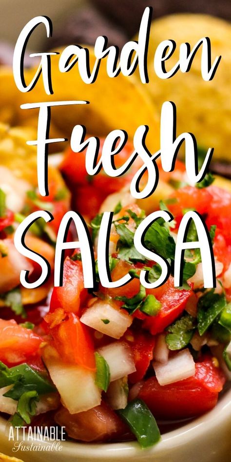 Fresh Garden Salsa, Mild Salsa Recipe, Fresh Salsa Recipe Homemade, Garden Salsa Recipe, Easy Fresh Salsa, Garden Fresh Salsa, Salsa Canning Recipes, Best Salsa Recipe, Garden Salsa