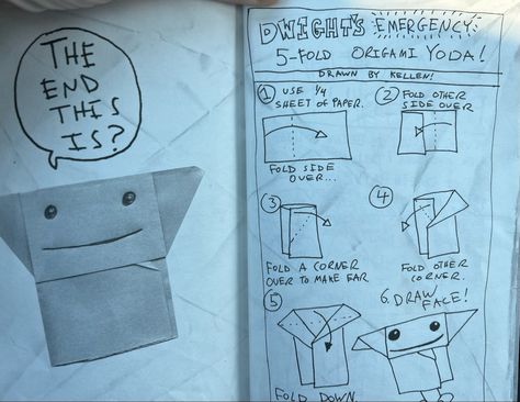 Origami Instructions from book Origami Yoda, Origami Instructions, Sheet Of Paper, Face Drawing, Origami, Books, Quick Saves