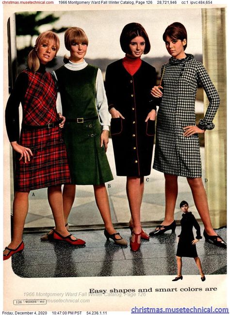 1960s Winter, 1960 Winter Fashion, 1960s Winter Fashion, 1960s Fashion Catalog, 60s Plaid Skirt, 1960s Fashion Women, Late 60s Fashion, Montgomery Ward Catalog 1950s, Colleen Corby