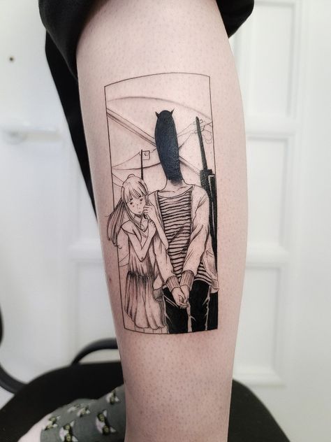 Goodnight Punpun Tattoo, Punpun Tattoo, Pun Pun, Goodnight Punpun, Manga Tattoo, Matching Tattoo, Hand Tattoos For Guys, Hair Tattoos, Cute Makeup Looks