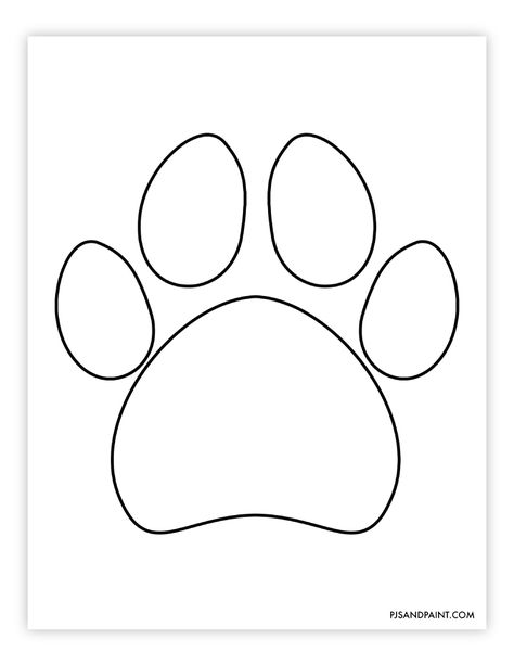 paw print template Paw Print Coloring Pages, Paw Print Stencil Free Printable, Paw Print Template Free Printable, Animal Footprints Printable, Printable Paw Prints, Bear Dot To Dot, Paw Print Template, Paw Print Outline, Paw Template