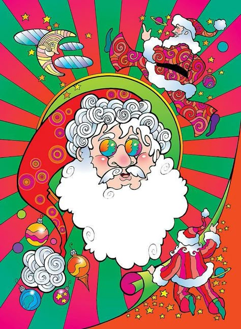 Trippy Artwork, Santa Art, Christmas Pops, Psy Art, Pop Art Portraits, Christmas Projects Diy, Pop Art Wallpaper, Hippie Wallpaper, Santa Face