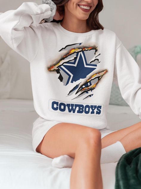 Dallas Cowboys Football Sweatshirt, Trendy Dallas Football Hoodie, Dallas Game Day Sweat Shirt, Cowboys Game Day Fleece Crewneck Sweatshirt by NauticalNestCreation on Etsy Cowboys Game Day, Cowboys Star, Cowboys Dallas, Cowboy Games, Cowboy Design, Elsa Shirt, Sweatshirt Trendy, Dallas Cowboys Football, Cowboys Football