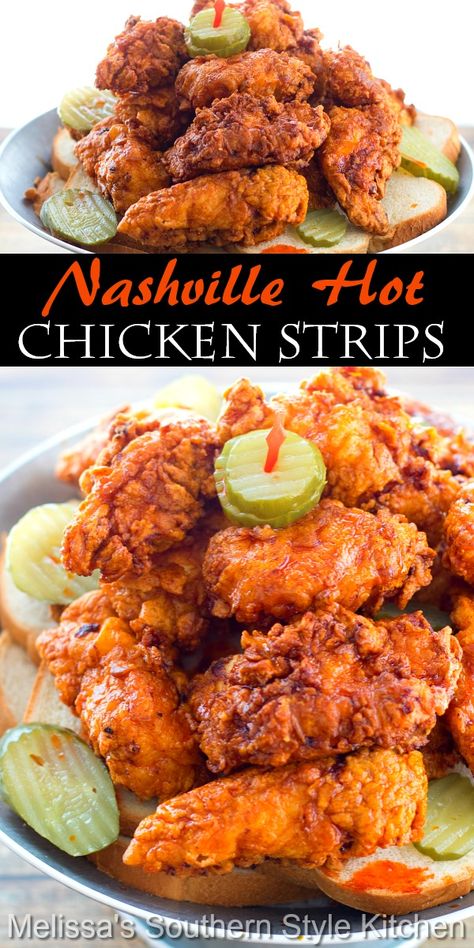 Nashville Hot Chicken Recipe, Hot Chicken Recipe, Nashville Chicken, Nashville Hot Chicken, Nashville Hot, Chicken Tender Recipes, Chicken Strips, Fried Chicken Recipes, Hot Chicken