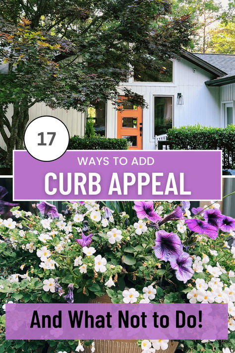 how to add curb appeal Curb Appeal Flat Front House, Cheap Ways To Add Curb Appeal, Instant Curb Appeal, Quick Curb Appeal Ideas, How To Add Curb Appeal, Duplex Curb Appeal, Curb Appeal For Selling A House, Exterior Curb Appeal Ideas, Ranch House Curb Appeal Ideas