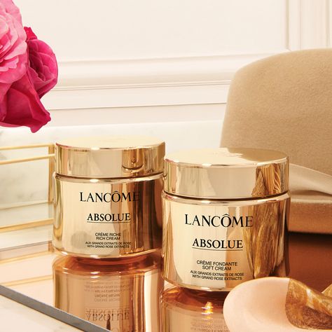 Absolue is available in Rich and Soft cream to suit all of your skincare needs. Exotic Dramatic, Lancome Skincare, Diy Planters Outdoor, Lancome Absolue, Skincare Sale, Skincare Collection, Skin Care Collection, Rose Extract, Gold Beauty