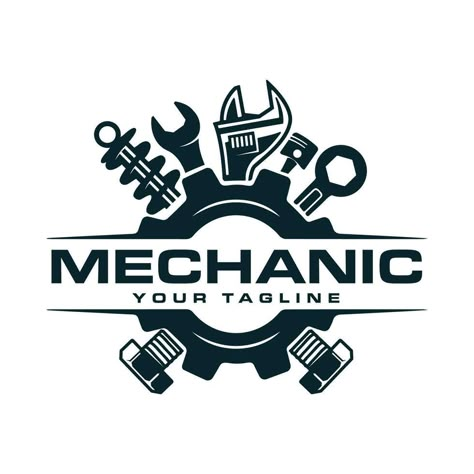 Vintage mechanic logo vector illustration. Mobile Mechanic Logo, Car Mechanic Logo, Mechanical Logo, Mechanic Art, Mechanic Logo Design, Mechanic Logo, Engineering Logo, Electric Design, Mechanics Logo