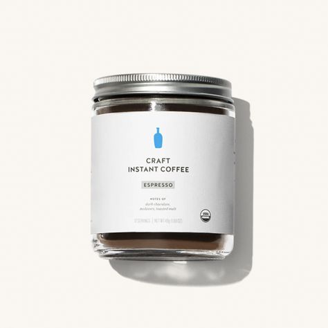 Blue Bottle’s Instant Coffee Is Actually Good | Bon Appétit Instant Coffee Packaging, Blue Tokai Coffee, Pudding Packaging, Wellness Cafe, Instant Espresso, Coffee Market, Fridge Pantry, Espresso Recipes, Tea Package