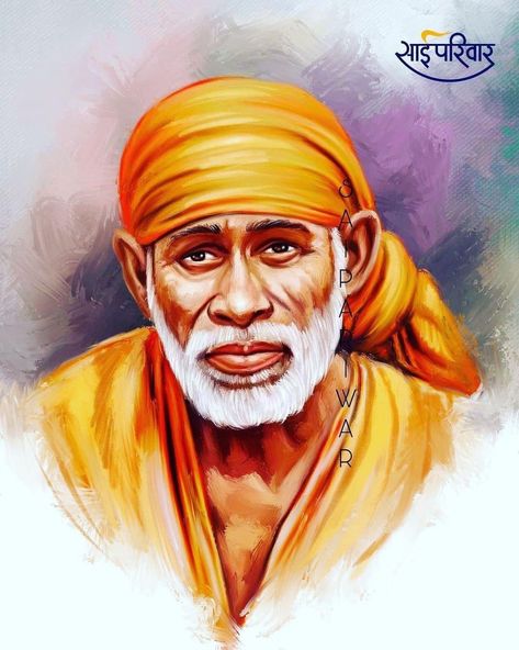 Saibaba Drawing, Shiridi Saibaba Images, Saibaba Painting, Sai Baba Drawing, Sai Painting, Sadhu Painting, Sai Baba Painting, Gods Drawing, Acrylic Portrait Painting