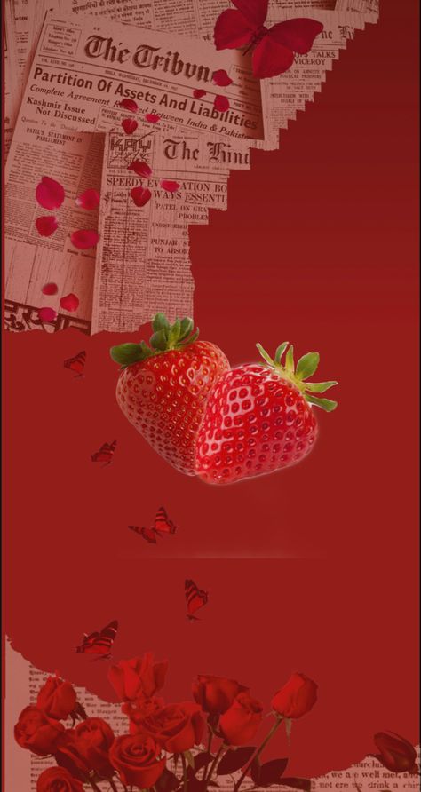 Cherry And Strawberry Wallpaper, Red Strawberry Wallpaper, Tumbler Aesthetics, Strawberry Wallpaper Aesthetic, Aura Positive, Cherry Wallpaper, Strawberry Wallpaper, College Wallpaper, Strawberry Aesthetic