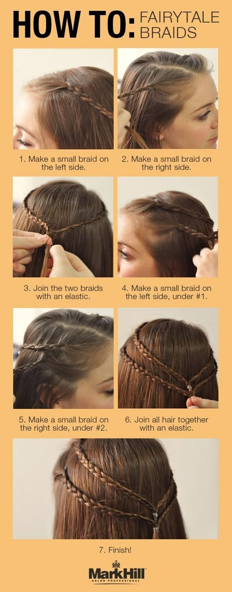 DIY Fairytale Braids diy long hair braids hair ideas diy ideas easy diy diy beauty diy hair diy fashion beauty diy diy style diy braid hairstyles diy hair style hair tutorials medium hair Fairy Braids Hairstyles Short Hair, Easy Small Braids Hairstyles, Fairy Hairstyles Tutorials, Easy Medieval Hairstyles, Midevil Hairstyles, Renfaire Hair, Braids Hair Ideas, Braids Diy, Elven Hairstyles