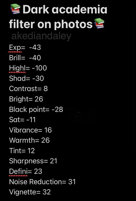 This is a dark academia filter i made myself📚 Dark Academia Filter, Iphone Filters Photo Editing, Photo Edit Settings, Iphone Photo Edit Settings, Iphone Filters, Vintage Photo Editing, Photography Tips Iphone, Edit Settings, Photography Editing Apps