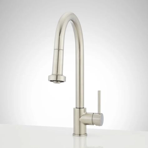 Signature Hardware 465181 Ridgeway 1.75 GPM | Build.com Golden Kitchen, Kitchen Elements, Stainless Steel Kitchen Faucet, Touchless Kitchen Faucet, Stainless Kitchen Faucet, Pond House, Mom Kitchen, Beach Kitchen, Tudor House