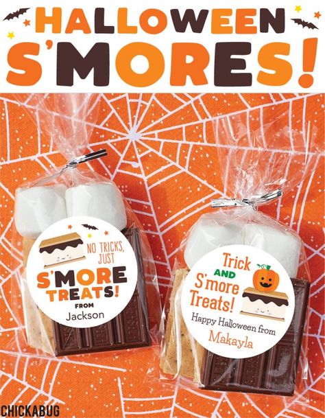 Smores Halloween Treats, Halloween Smores Treat Bags, Halloween Smores Printables Free, Halloween Treat Boxes Ideas, Halloween Smores Kit, Bingo Event, Halloween Smores, Smores Treats, Charcuterie Box