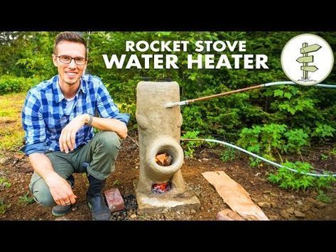 Brilliant DIY Off-Grid Water Heater Using a Rocket Stove – No Propane! (could be good for off-grid tiny house) Rocket Stove Water Heater, Stove Water Heater, Diy Rocket Stove, Rocket Mass Heater, Diy Rocket, Off Grid Survival, Water Barrel, Rocket Stove, Solar Energy Panels