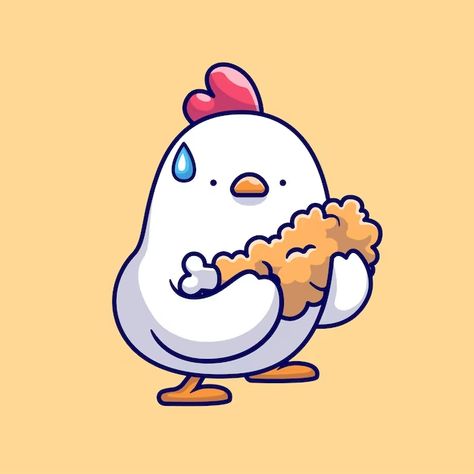 Catalyststuff | Freepik Chicken With Knife Drawing, Fried Rice Tattoo, Cartoon Chicken Cute, Fried Chicken Drawing, Fried Chicken Cartoon, Chicken Character Design, Cute Chicken Drawing, Bagel Board, Chicken Mascot