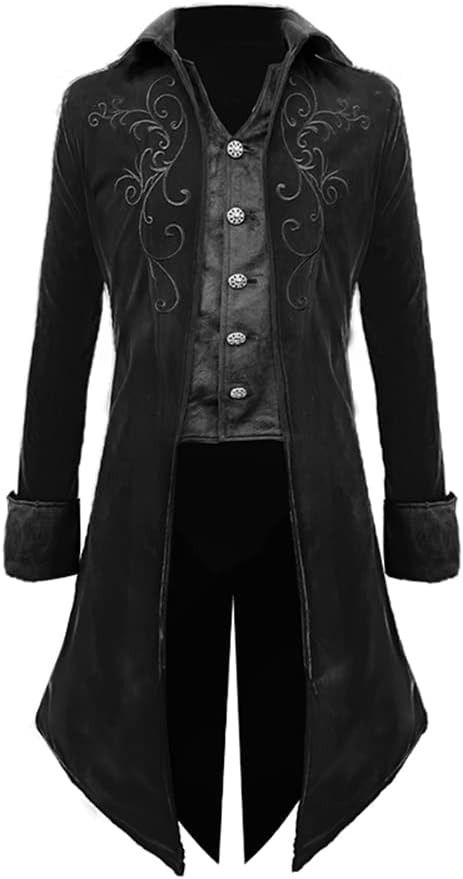 Amazon.com: Crubelon Men Steampunk Tailcoat Jacket Gothic Medieval Victorian Frock Coat (Black, Small) : Clothing, Shoes & Jewelry Mens Steampunk, Sleepy Hallow, Punk Man, Medieval Cosplay, Gothic Coat, Gothic Jackets, Mens Fashion Winter, Style Steampunk, Frock Coat